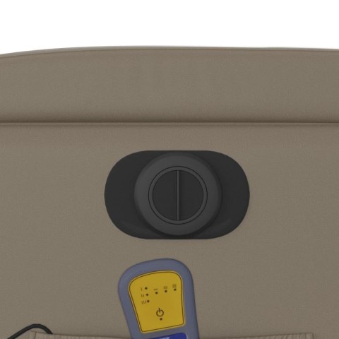 ROZKŁADANY FOTEL MASUJĄCY ELEKTRYCZNY CAPPUCCINO EKOSKÓRA