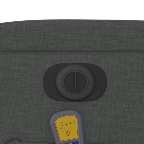 ROZKŁADANY FOTEL MASUJĄCY ELEKTRYCZNY CIEMNOSZARY TKANINA