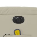 ROZKŁADANY FOTEL MASUJĄCY ELEKTRYCZNY KREMOWY SZTUCZNA SKÓRA