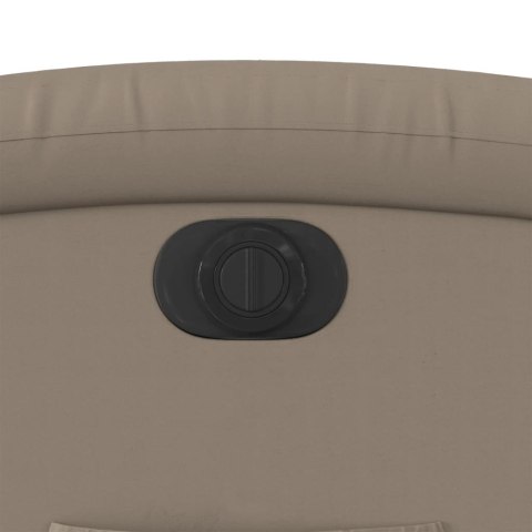 ELEKTRYCZNY FOTEL ROZKŁADANY CAPPUCCINO OBITY SZTUCZNĄ SKÓRĄ