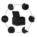 ELEKTRYCZNY FOTEL ROZKŁADANY CZARNY OBITY SZTUCZNĄ SKÓRĄ