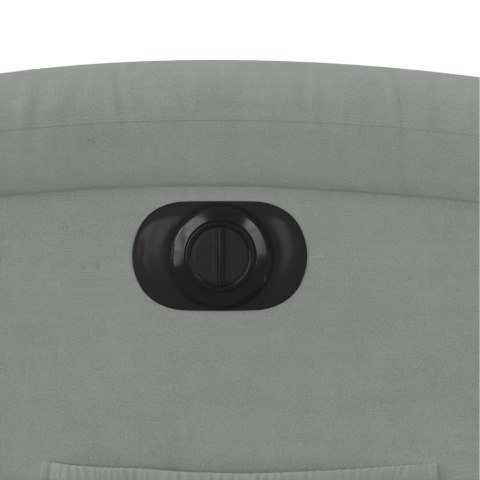 ELEKTRYCZNY FOTEL ROZKŁADANY JASNOSZARY OBITY AKSAMITEM