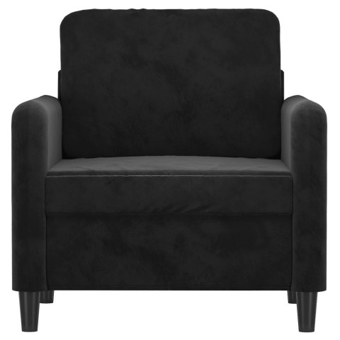 FOTEL CZARNY 60CM OBITY AKSAMITEM