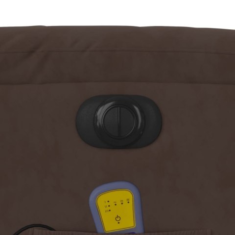 ROZKŁADANY FOTEL ELEKTRYCZNY MASUJĄCY BRĄZOWY MIKROFIBRA