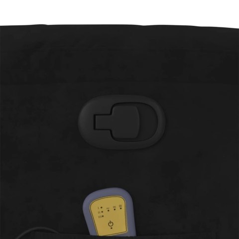 ROZKŁADANY FOTEL MASUJĄCY CZARNY OBITY AKSAMITEM