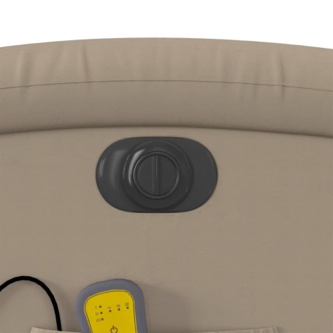 ROZKŁADANY FOTEL MASUJĄCY ELEKTRYCZNY CAPPUCCINO EKOSKÓRA