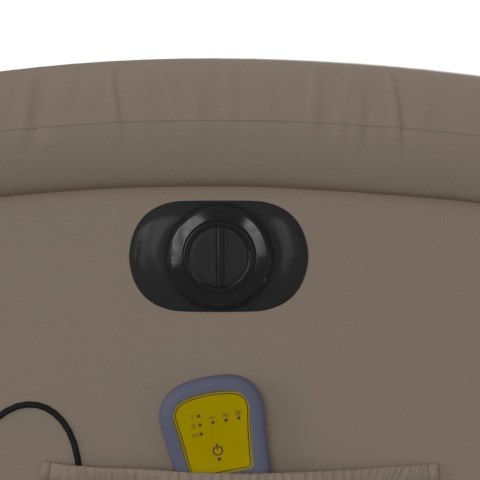 ROZKŁADANY FOTEL MASUJĄCY ELEKTRYCZNY CAPPUCCINO EKOSKÓRA