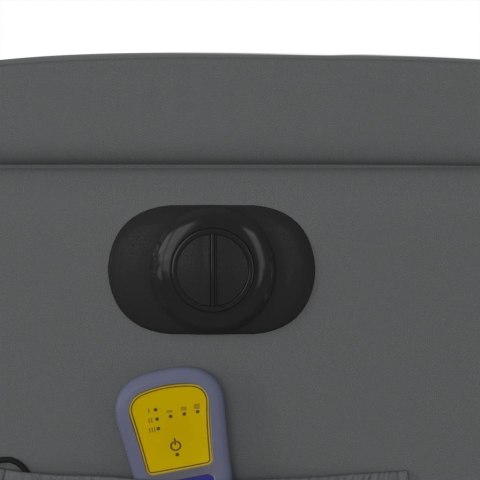 ROZKŁADANY FOTEL MASUJĄCY ELEKTRYCZNY SZARY SZTUCZNA SKÓRA