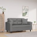 2-OSOBOWA SOFA Z PODUSZKAMI CIEMNOSZARA 120CM MIKROFIBRA