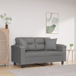 2-OSOBOWA SOFA Z PODUSZKAMI CIEMNOSZARA 120CM MIKROFIBRA