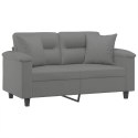 2-OSOBOWA SOFA Z PODUSZKAMI CIEMNOSZARA 120CM MIKROFIBRA