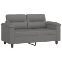 2-OSOBOWA SOFA Z PODUSZKAMI CIEMNOSZARA 120CM MIKROFIBRA