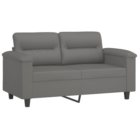 2-OSOBOWA SOFA Z PODUSZKAMI CIEMNOSZARA 120CM MIKROFIBRA