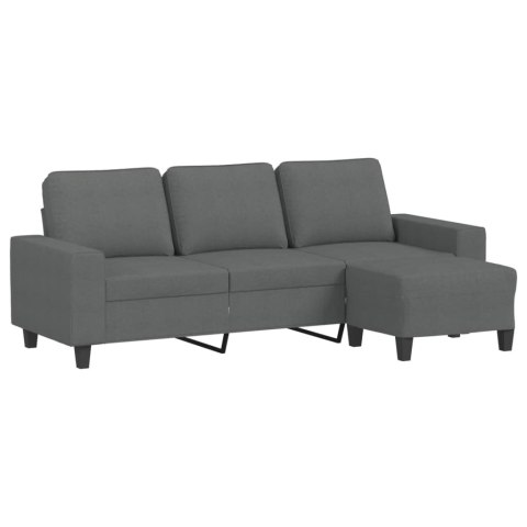 3-OSOBOWA SOFA Z PODNÓŻKIEM CIEMNOSZARY 180CM TKANINĄ