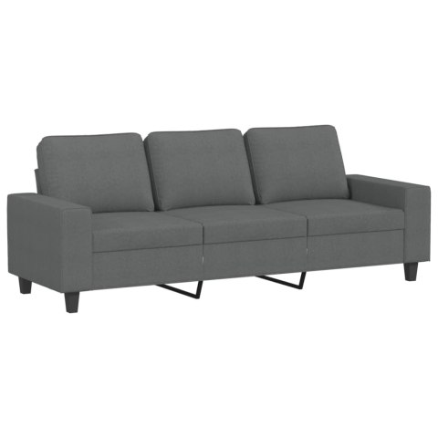 3-OSOBOWA SOFA Z PODNÓŻKIEM CIEMNOSZARY 180CM TKANINĄ
