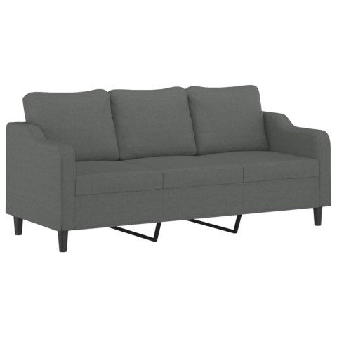 3-OSOBOWA SOFA Z PODUSZKAMI CIEMNOSZARA 180CM TKANINA