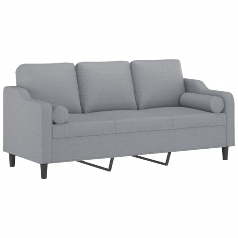 3-OSOBOWA SOFA Z PODUSZKAMI JASNOSZARA 180CM TKANINA
