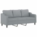 3-OSOBOWA SOFA Z PODUSZKAMI JASNOSZARA 180CM TKANINA