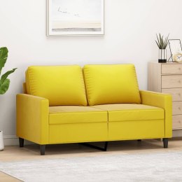 SOFA 2-OSOBOWA ŻÓŁTA 120CM TAPICEROWANA AKSAMITEM