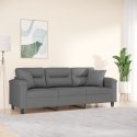 3-OSOBOWA SOFA Z PODUSZKAMI CIEMNOSZARA 180CM MIKROFIBRA