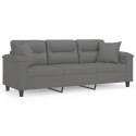 3-OSOBOWA SOFA Z PODUSZKAMI CIEMNOSZARA 180CM MIKROFIBRA