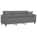 3-OSOBOWA SOFA Z PODUSZKAMI CIEMNOSZARA 180CM MIKROFIBRA