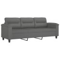 3-OSOBOWA SOFA Z PODUSZKAMI CIEMNOSZARA 180CM MIKROFIBRA