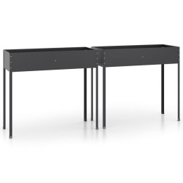 DONICE OGRODOWE 2 SZT. ANTRACYTOWE STAL GALWANIZOWANA