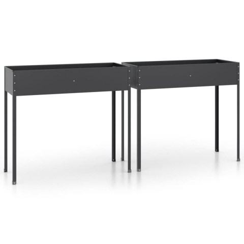 DONICE OGRODOWE 2 SZT. ANTRACYTOWE STAL GALWANIZOWANA