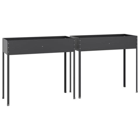 DONICE OGRODOWE 2 SZT. ANTRACYTOWE STAL GALWANIZOWANA