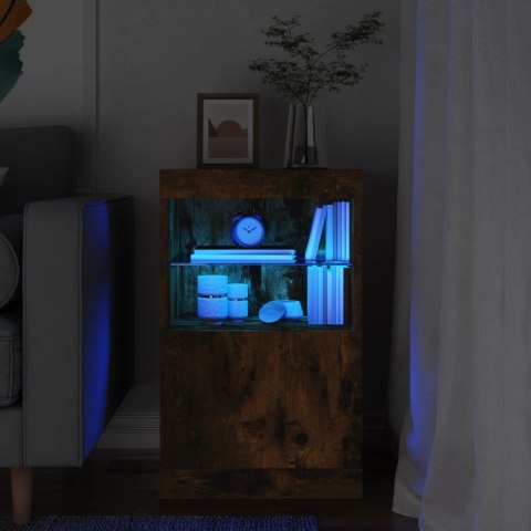 SZAFKA Z OŚWIETLENIEM LED PRZYDYMIONY DĄB 41X37X67CM