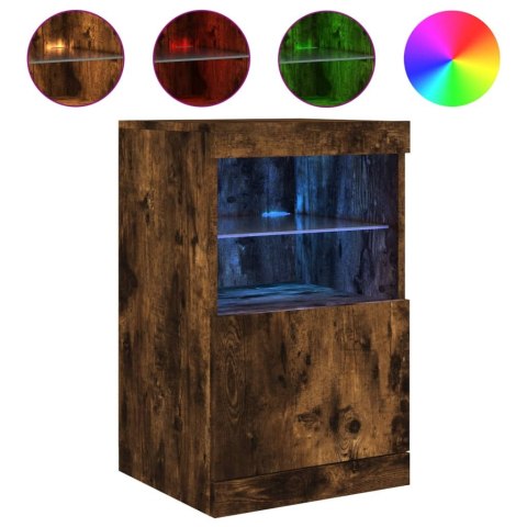 SZAFKA Z OŚWIETLENIEM LED PRZYDYMIONY DĄB 41X37X67CM