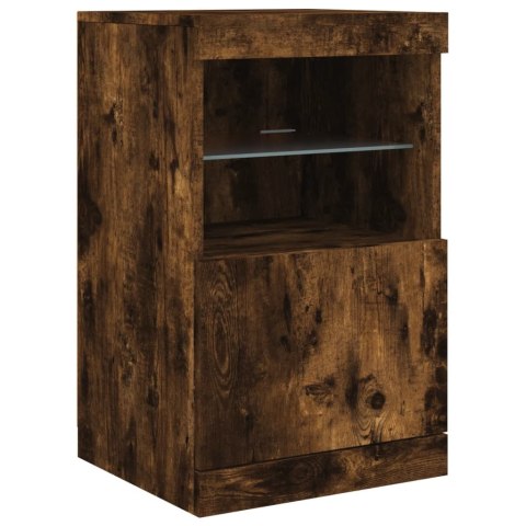SZAFKA Z OŚWIETLENIEM LED PRZYDYMIONY DĄB 41X37X67CM