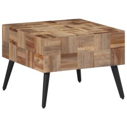 STOLIK KAWOWY SZARY 55X55X40CM LITE DREWNO TEKOWE Z ODZYSKU