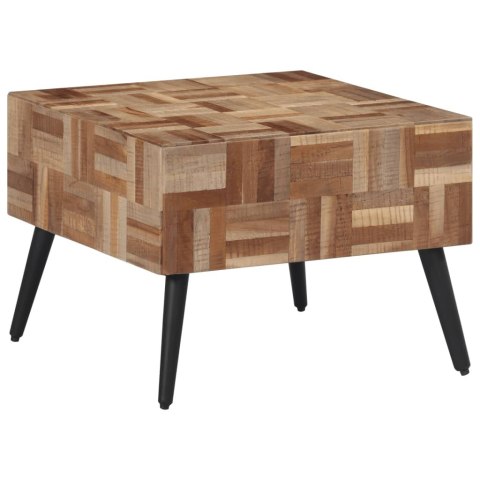 STOLIK KAWOWY SZARY 55X55X40CM LITE DREWNO TEKOWE Z ODZYSKU
