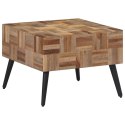 STOLIK KAWOWY SZARY 55X55X40CM LITE DREWNO TEKOWE Z ODZYSKU