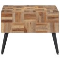 STOLIK KAWOWY SZARY 55X55X40CM LITE DREWNO TEKOWE Z ODZYSKU