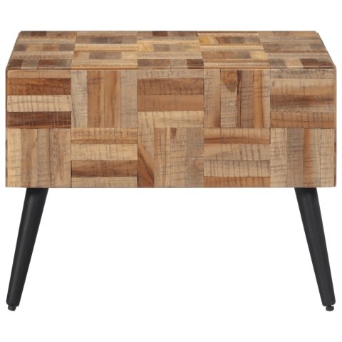 STOLIK KAWOWY SZARY 55X55X40CM LITE DREWNO TEKOWE Z ODZYSKU