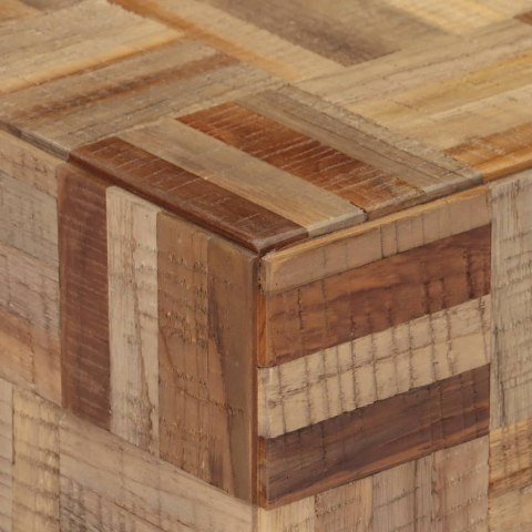 STOLIK KAWOWY SZARY 55X55X40CM LITE DREWNO TEKOWE Z ODZYSKU
