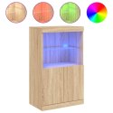 SZAFKA Z OŚWIETLENIEM LED DĄB SONOMA 60,5X37X100CM