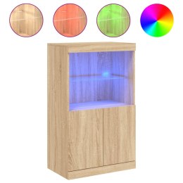 SZAFKA Z OŚWIETLENIEM LED DĄB SONOMA 60,5X37X100CM