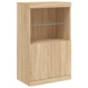 SZAFKA Z OŚWIETLENIEM LED DĄB SONOMA 60,5X37X100CM