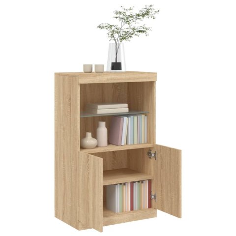 SZAFKA Z OŚWIETLENIEM LED DĄB SONOMA 60,5X37X100CM