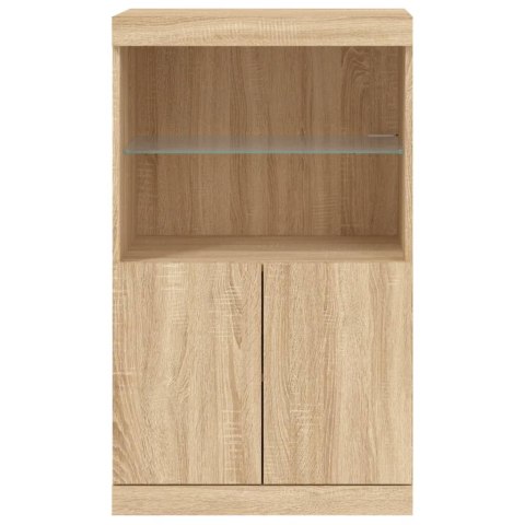 SZAFKA Z OŚWIETLENIEM LED DĄB SONOMA 60,5X37X100CM
