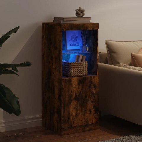 SZAFKA Z OŚWIETLENIEM LED PRZYDYMIONY DĄB 41X37X100CM