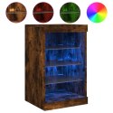 SZAFKA Z OŚWIETLENIEM LED PRZYDYMIONY DĄB 41X37X67CM