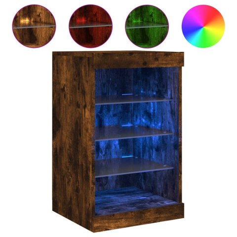 SZAFKA Z OŚWIETLENIEM LED PRZYDYMIONY DĄB 41X37X67CM