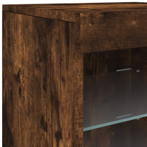 SZAFKA Z OŚWIETLENIEM LED PRZYDYMIONY DĄB 41X37X67CM