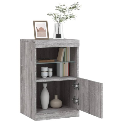 SZAFKA Z OŚWIETLENIEM LED SZARY DĄB SONOMA 41X37X67CM