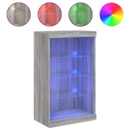 SZAFKA Z OŚWIETLENIEM LED SZARY DĄB SONOMA 60,5X37X100CM